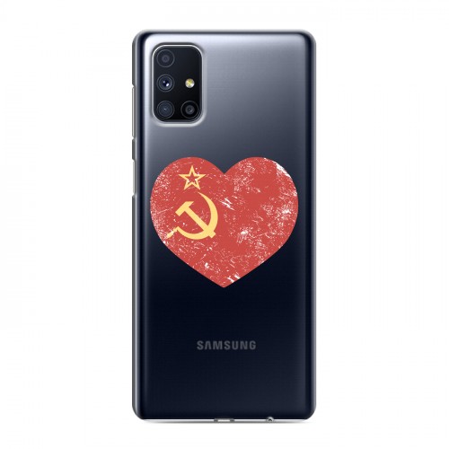 Полупрозрачный дизайнерский силиконовый с усиленными углами чехол для Samsung Galaxy M51 Флаг СССР