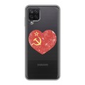 Полупрозрачный дизайнерский пластиковый чехол для Samsung Galaxy A12 Флаг СССР