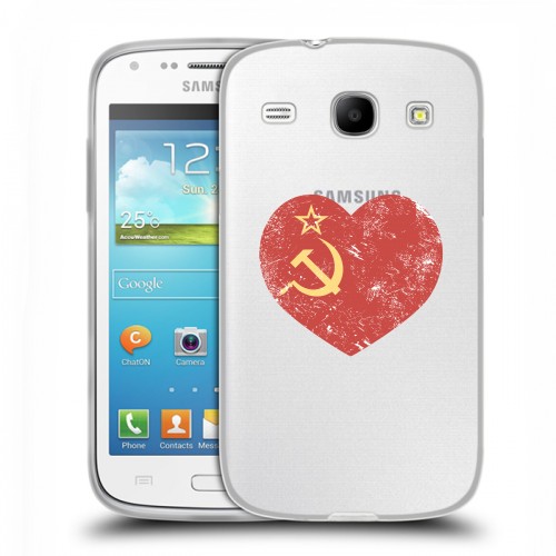 Полупрозрачный дизайнерский силиконовый чехол для Samsung Galaxy Core Флаг СССР