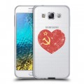 Полупрозрачный дизайнерский пластиковый чехол для Samsung Galaxy E5 Флаг СССР