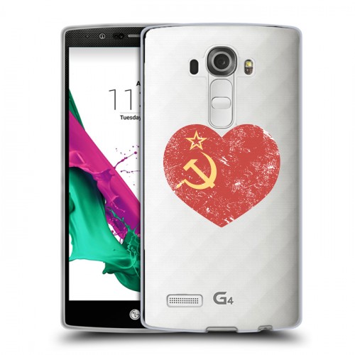 Полупрозрачный дизайнерский силиконовый чехол для LG G4 Флаг СССР