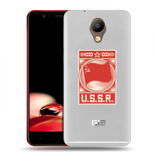 Полупрозрачный дизайнерский пластиковый чехол для Elephone P8 Флаг СССР
