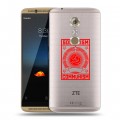 Полупрозрачный дизайнерский пластиковый чехол для ZTE Axon 7 Флаг СССР