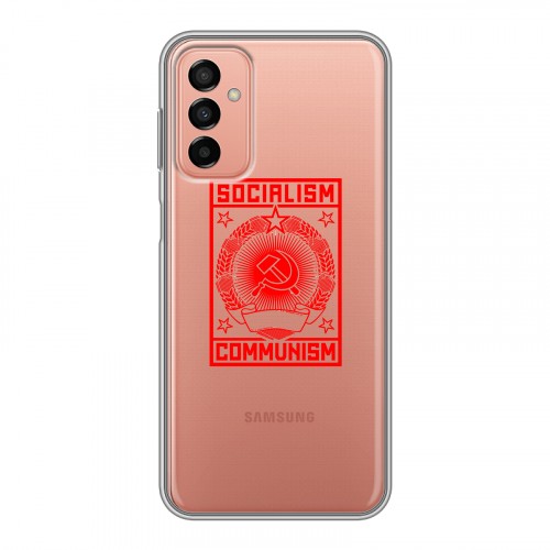 Полупрозрачный дизайнерский силиконовый с усиленными углами чехол для Samsung Galaxy M23 5G Флаг СССР
