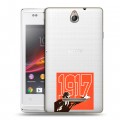 Полупрозрачный дизайнерский пластиковый чехол для Sony Xperia E Флаг СССР