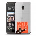 Полупрозрачный дизайнерский пластиковый чехол для HTC Desire 700 Флаг СССР