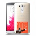 Полупрозрачный дизайнерский пластиковый чехол для LG G3 (Dual-LTE) Флаг СССР