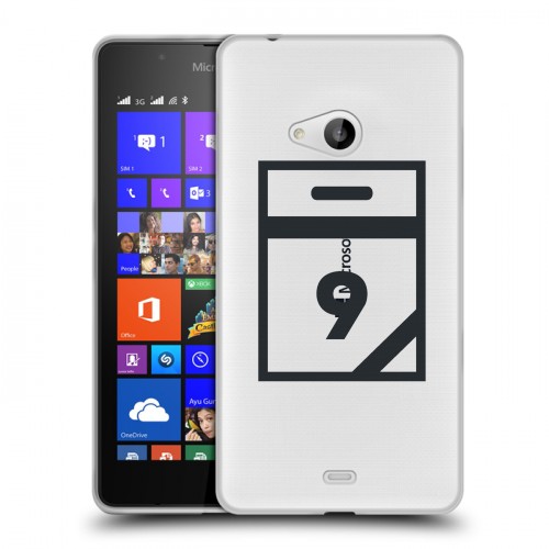 Полупрозрачный дизайнерский пластиковый чехол для Microsoft Lumia 540 Стикеры к Дню Победы
