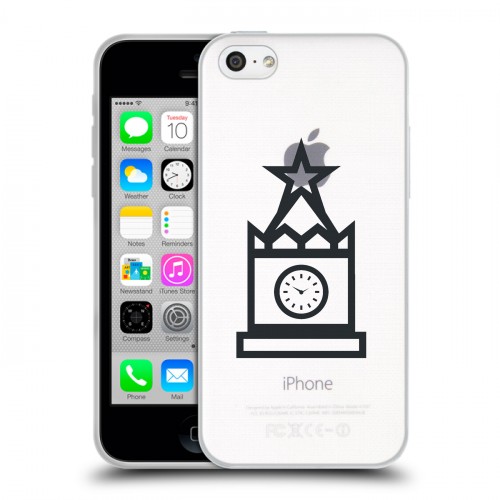Полупрозрачный дизайнерский пластиковый чехол для Iphone 5c Стикеры к Дню Победы