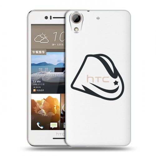 Полупрозрачный дизайнерский пластиковый чехол для HTC Desire 728 Стикеры к Дню Победы