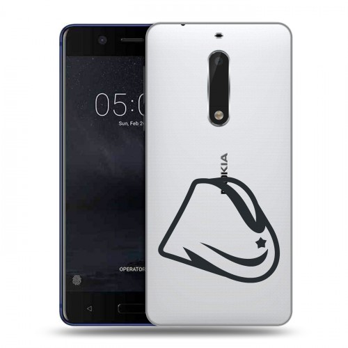 Полупрозрачный дизайнерский пластиковый чехол для Nokia 5 Стикеры к Дню Победы