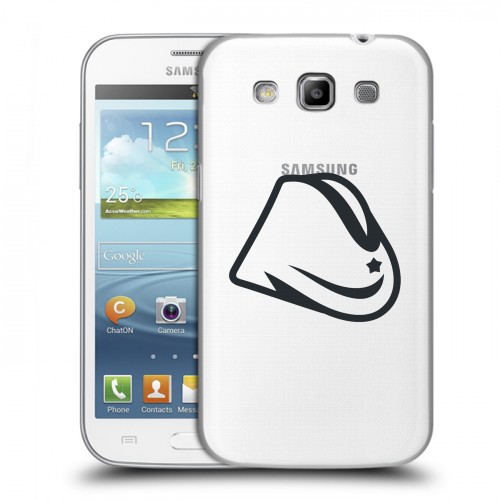 Полупрозрачный дизайнерский пластиковый чехол для Samsung Galaxy Win Стикеры к Дню Победы