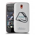 Полупрозрачный дизайнерский пластиковый чехол для HTC Desire 500 Стикеры к Дню Победы