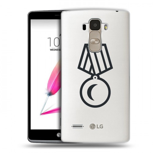 Полупрозрачный дизайнерский пластиковый чехол для LG G4 Stylus Стикеры к Дню Победы