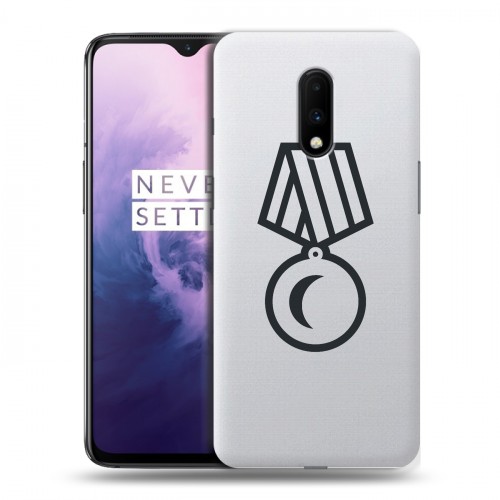 Полупрозрачный дизайнерский пластиковый чехол для OnePlus 7 Стикеры к Дню Победы