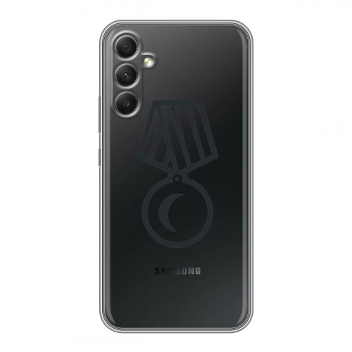 Полупрозрачный дизайнерский силиконовый с усиленными углами чехол для Samsung Galaxy A34 5G Стикеры к Дню Победы