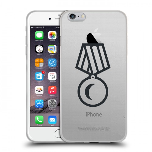 Полупрозрачный дизайнерский силиконовый чехол для Iphone 6 Plus/6s Plus Стикеры к Дню Победы