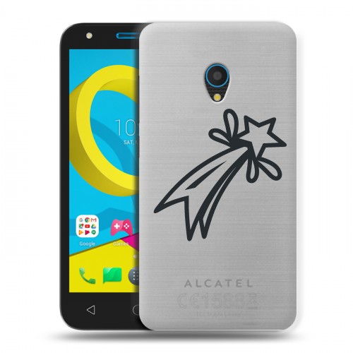Полупрозрачный дизайнерский пластиковый чехол для Alcatel U5 Стикеры к Дню Победы