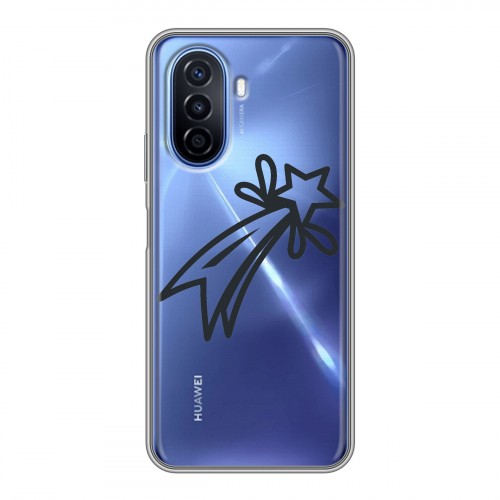 Полупрозрачный дизайнерский пластиковый чехол для Huawei Nova Y70 Стикеры к Дню Победы