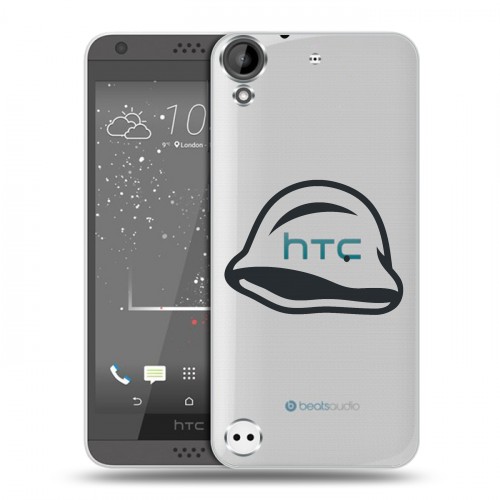 Полупрозрачный дизайнерский пластиковый чехол для HTC Desire 530 Стикеры к Дню Победы