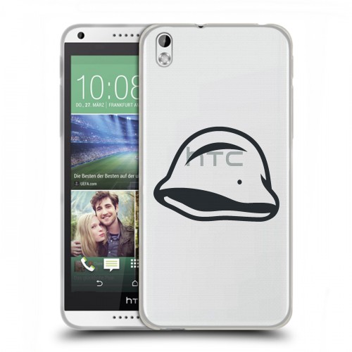 Полупрозрачный дизайнерский пластиковый чехол для HTC Desire 816 Стикеры к Дню Победы