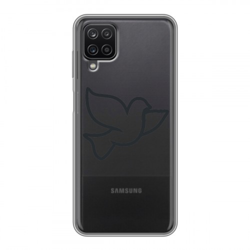 Полупрозрачный дизайнерский пластиковый чехол для Samsung Galaxy A12 Стикеры к Дню Победы