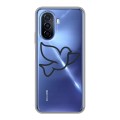 Полупрозрачный дизайнерский пластиковый чехол для Huawei Nova Y70 Стикеры к Дню Победы