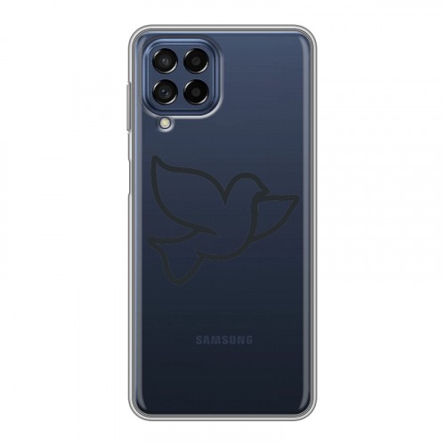 Полупрозрачный дизайнерский пластиковый чехол для Samsung Galaxy M53 5G Стикеры к Дню Победы