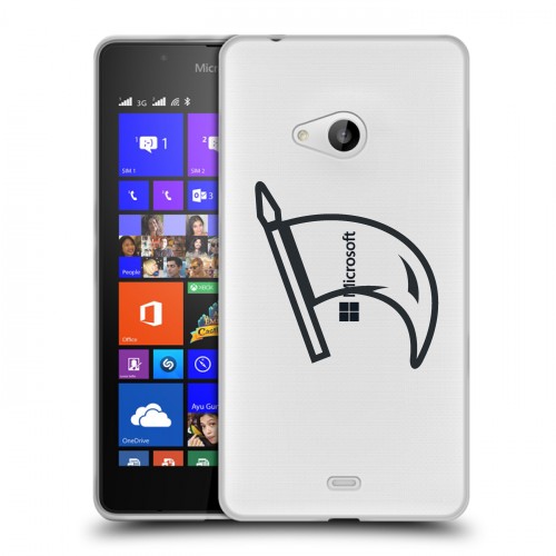 Полупрозрачный дизайнерский пластиковый чехол для Microsoft Lumia 540 Стикеры к Дню Победы