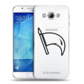 Полупрозрачный дизайнерский пластиковый чехол для Samsung Galaxy A8 Стикеры к Дню Победы