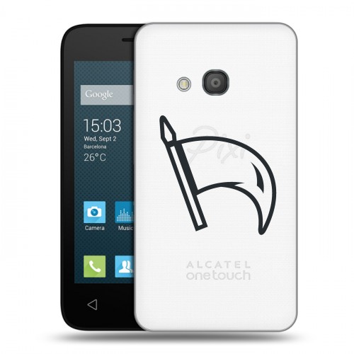Полупрозрачный дизайнерский пластиковый чехол для Alcatel One Touch Pixi 4 (4) Стикеры к Дню Победы