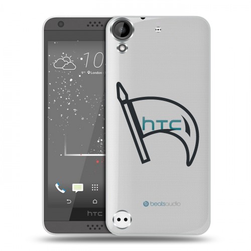 Полупрозрачный дизайнерский пластиковый чехол для HTC Desire 530 Стикеры к Дню Победы