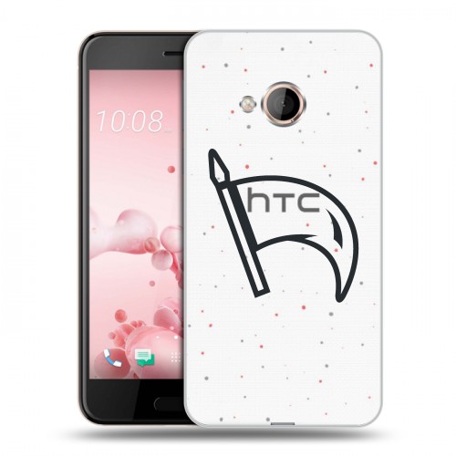 Полупрозрачный дизайнерский силиконовый чехол для HTC U Play Стикеры к Дню Победы