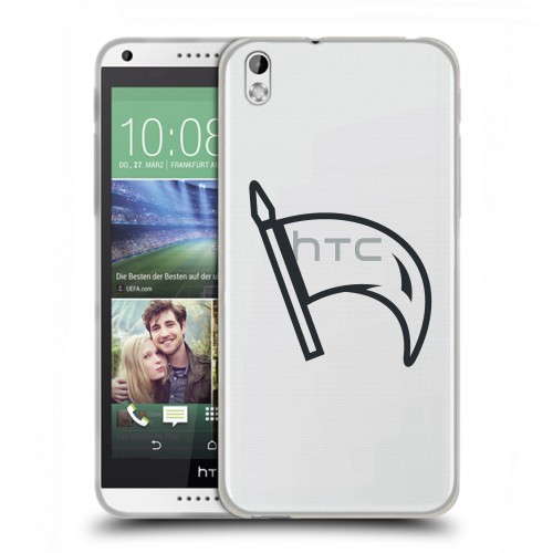 Полупрозрачный дизайнерский пластиковый чехол для HTC Desire 816 Стикеры к Дню Победы