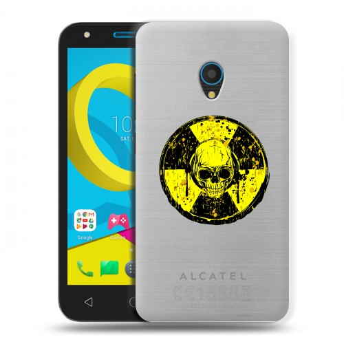 Полупрозрачный дизайнерский пластиковый чехол для Alcatel U5 прозрачные черепа