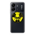 Полупрозрачный дизайнерский силиконовый чехол для Xiaomi Poco C65 прозрачные черепа