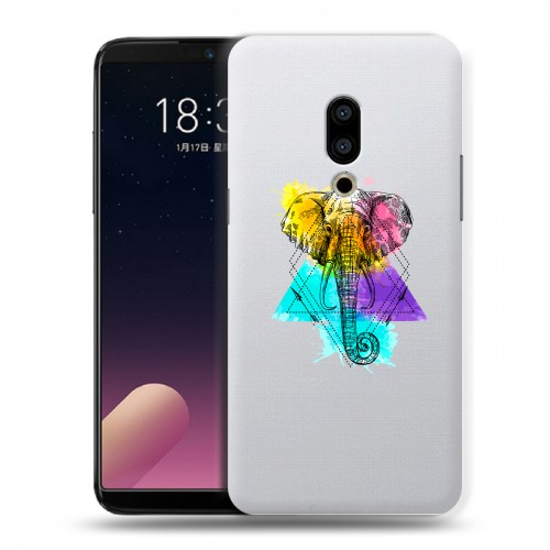 Полупрозрачный дизайнерский пластиковый чехол для Meizu 15 Plus Прозрачные слоны