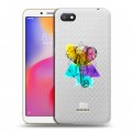 Полупрозрачный дизайнерский пластиковый чехол для Xiaomi RedMi 6A Прозрачные слоны