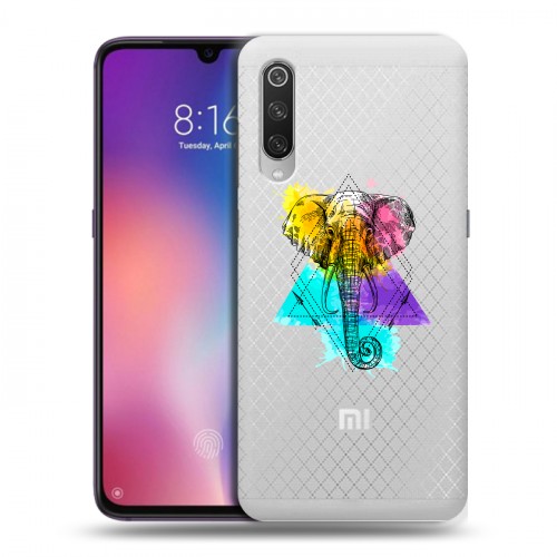 Полупрозрачный дизайнерский силиконовый с усиленными углами чехол для Xiaomi Mi9 Прозрачные слоны