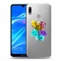 Полупрозрачный дизайнерский пластиковый чехол для Huawei Y6 (2019) Прозрачные слоны