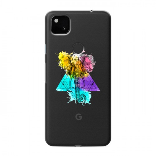 Полупрозрачный дизайнерский пластиковый чехол для Google Pixel 4a Прозрачные слоны