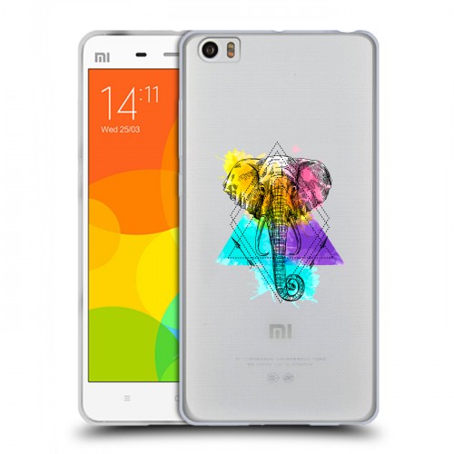 Полупрозрачный дизайнерский пластиковый чехол для Xiaomi Mi Note Прозрачные слоны