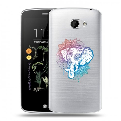 Полупрозрачный дизайнерский пластиковый чехол для LG K5 Прозрачные слоны