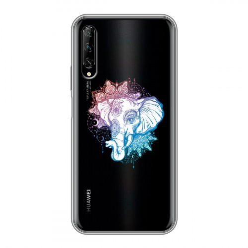 Полупрозрачный дизайнерский силиконовый чехол для Huawei Y9s Прозрачные слоны