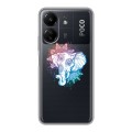 Полупрозрачный дизайнерский пластиковый чехол для Xiaomi Poco C65 Прозрачные слоны