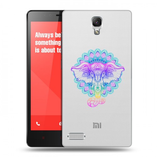 Полупрозрачный дизайнерский пластиковый чехол для Xiaomi RedMi Note Прозрачные слоны