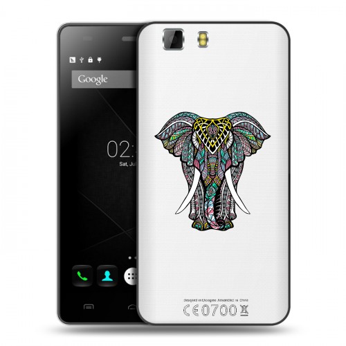 Полупрозрачный дизайнерский пластиковый чехол для Doogee X5 Прозрачные слоны