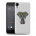 Полупрозрачный дизайнерский пластиковый чехол для HTC Desire 825 Прозрачные слоны