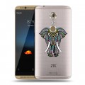 Полупрозрачный дизайнерский пластиковый чехол для ZTE Axon 7 Прозрачные слоны