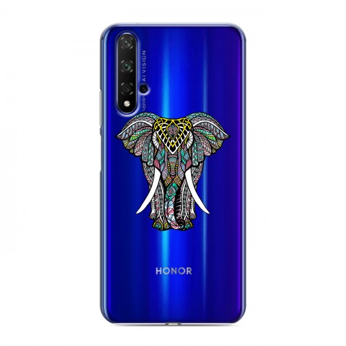 Полупрозрачный дизайнерский пластиковый чехол для Huawei Honor 20 Прозрачные слоны